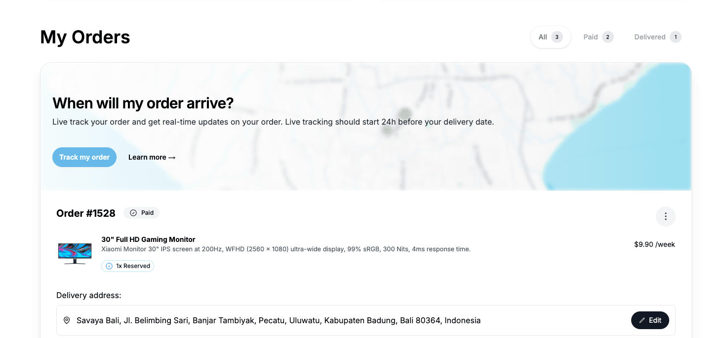 Customer tracking interface